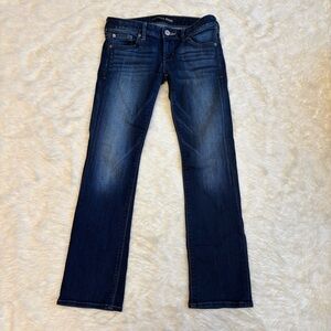 Express Barley Bootcut Low Rise Dark Wash Denim Blue Jeans Womens 2 Short